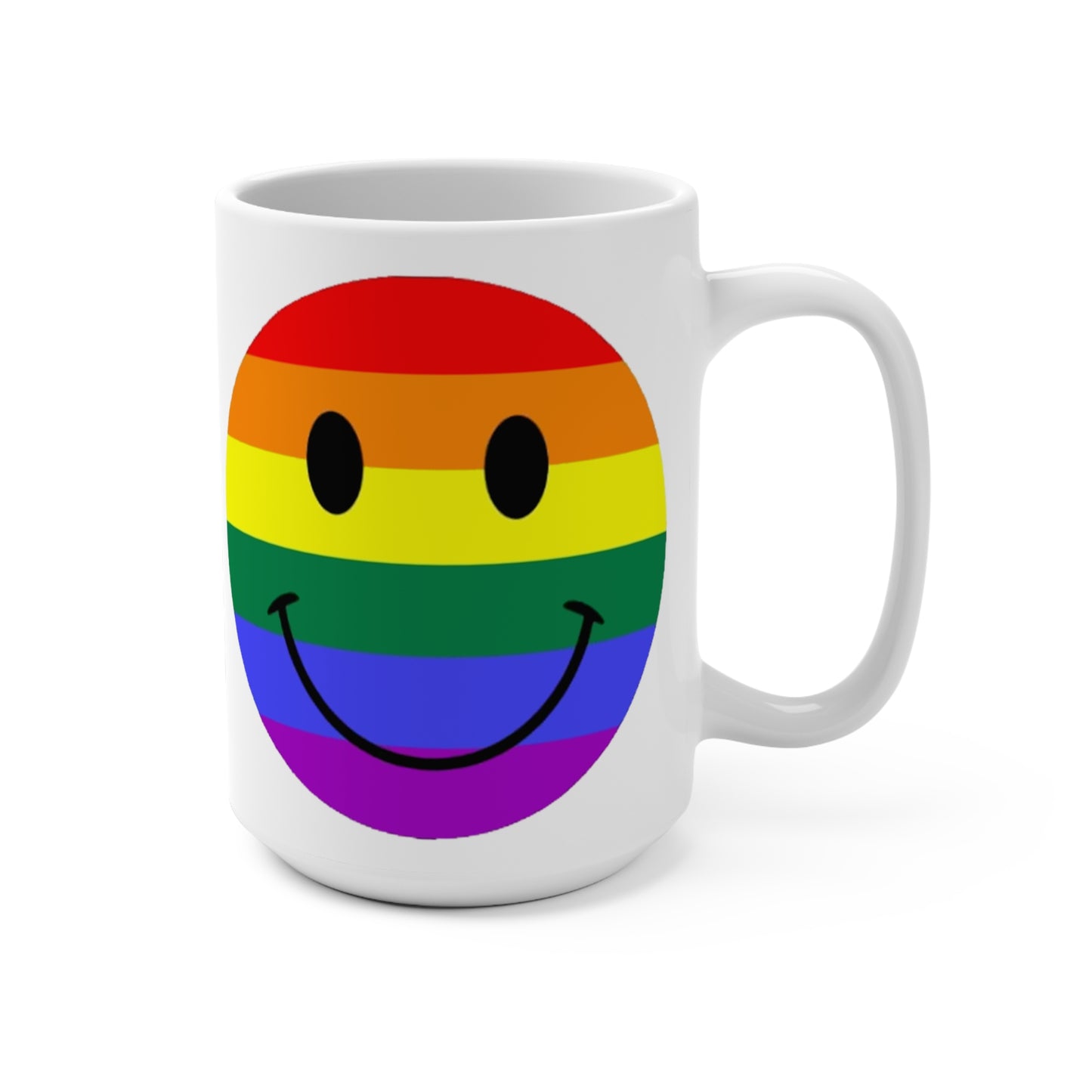 Smiley Face Pride Rainbow Coffee Mug