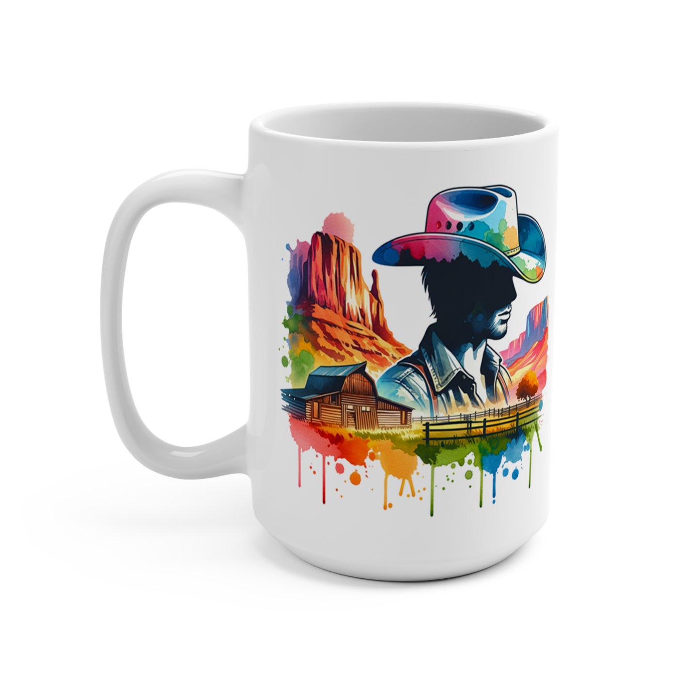 Wild West Desert Cowboy Western coffee Cup Mug 15oz Ceramic
