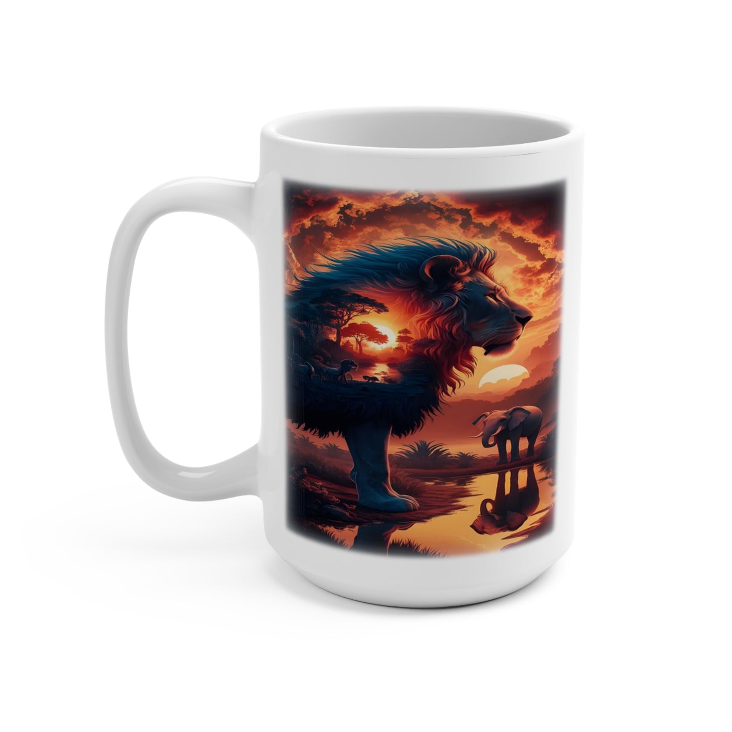 Lion African Mug - Safari Wildlife Coffee Cup, Animal Lover Tea Mug, Big Cat Lover Gift, King of the Jungle Drinkware, Wildlife Safari