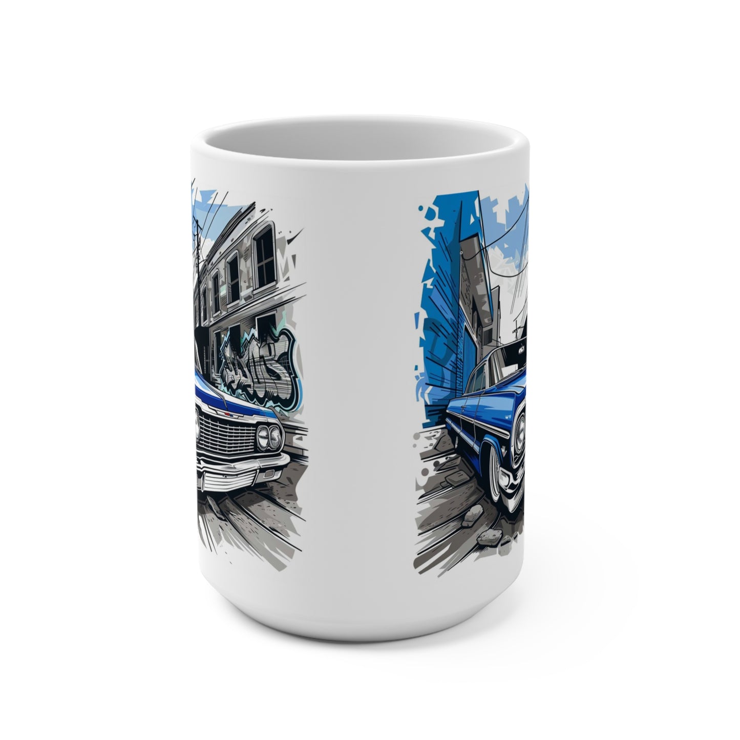 Vintage Classic 1964 Impala Lowrider Coffee Mug 15oz - Retro Car Enthusiast Gift, Chevy Lover Present, Custom Automobile Tea Cup, Hot Rod