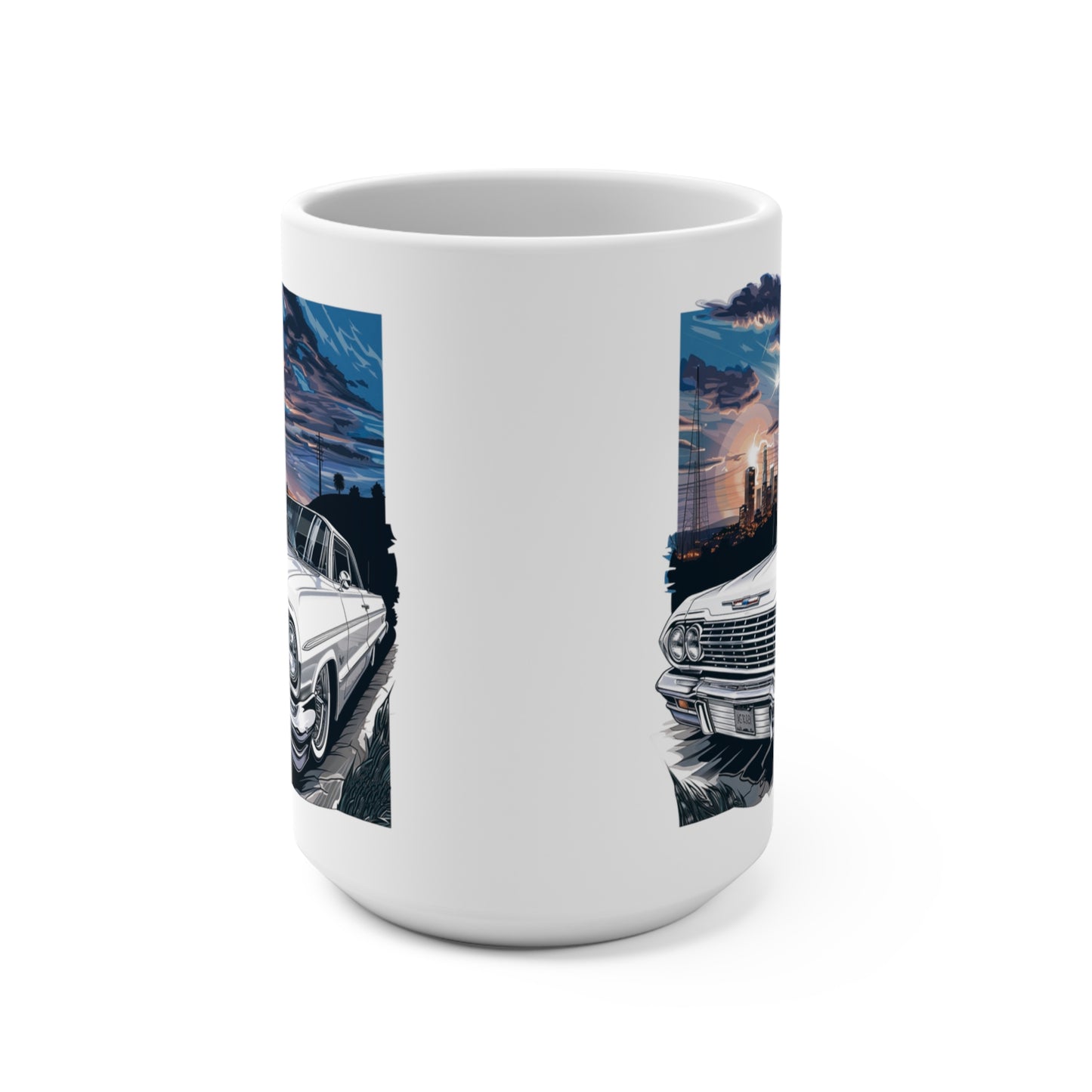 Classic Lowrider Coffee Mug, Vintage Car Lover Gift, 15oz Ceramic Cup, Retro Car Enthusiast Present, Father's Day Gift, Birthday Gift for