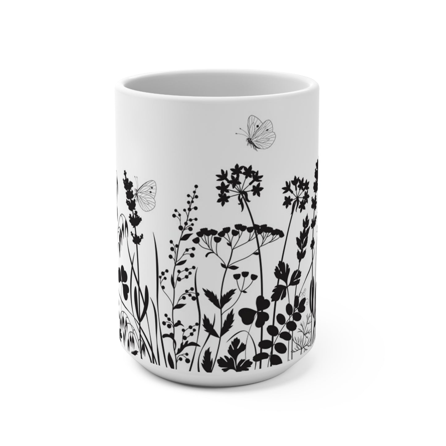 Wildflowers and Butterflies Blooming Meadow: 15oz Coffee Mug