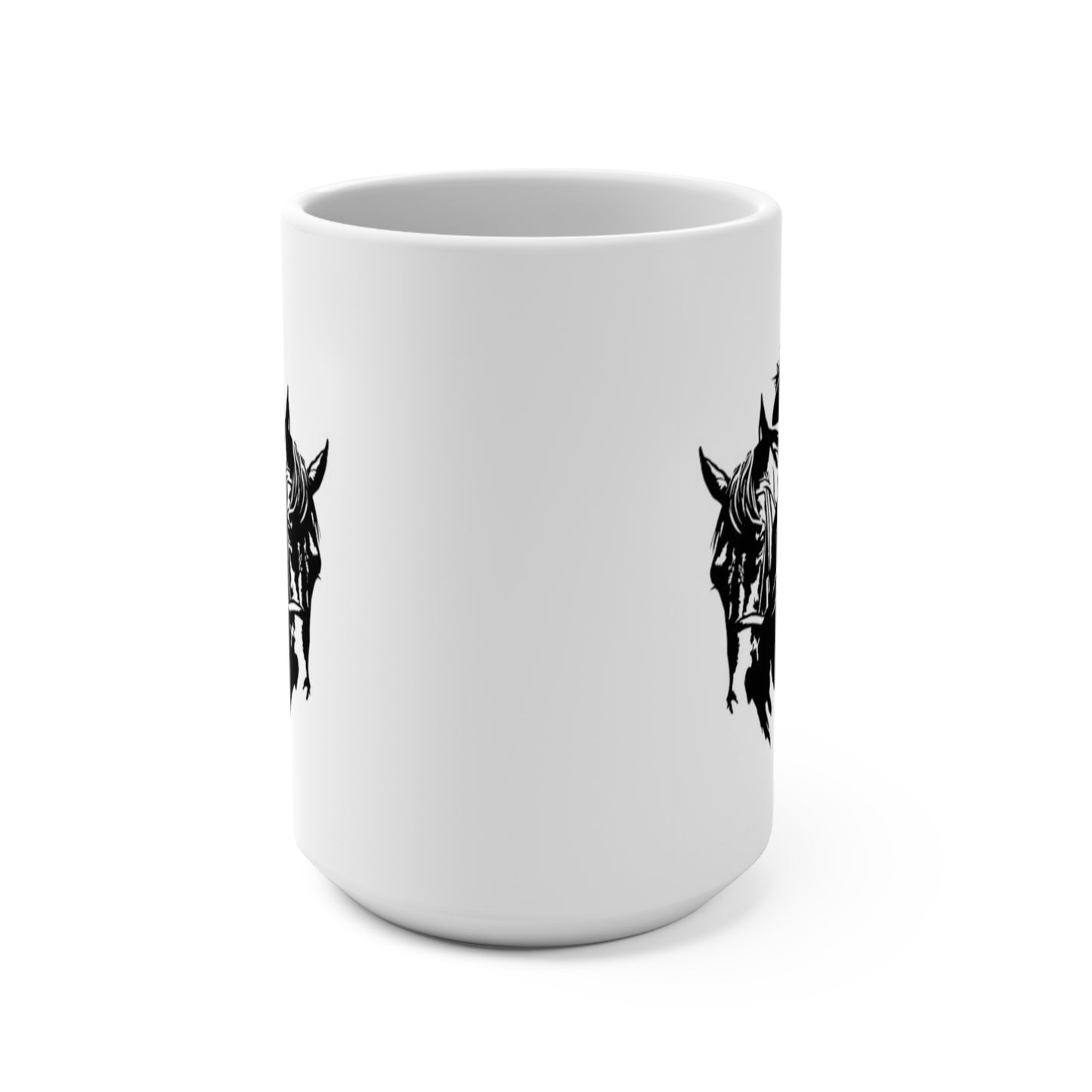 Western Cowgirl Horse Rider Silhouette Coffee Mug, 15 oz, - Rodeo, Equestrian, Western Lifestyle Mug for Cowgirls, Ranch, and Country Living