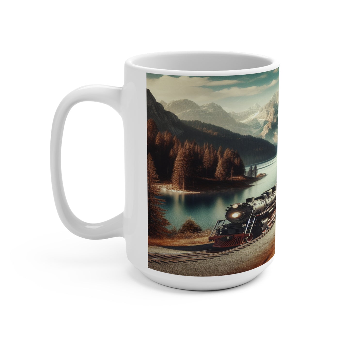 Backcountry Steam Engine Railroad Coffee Mugs 15 OZ