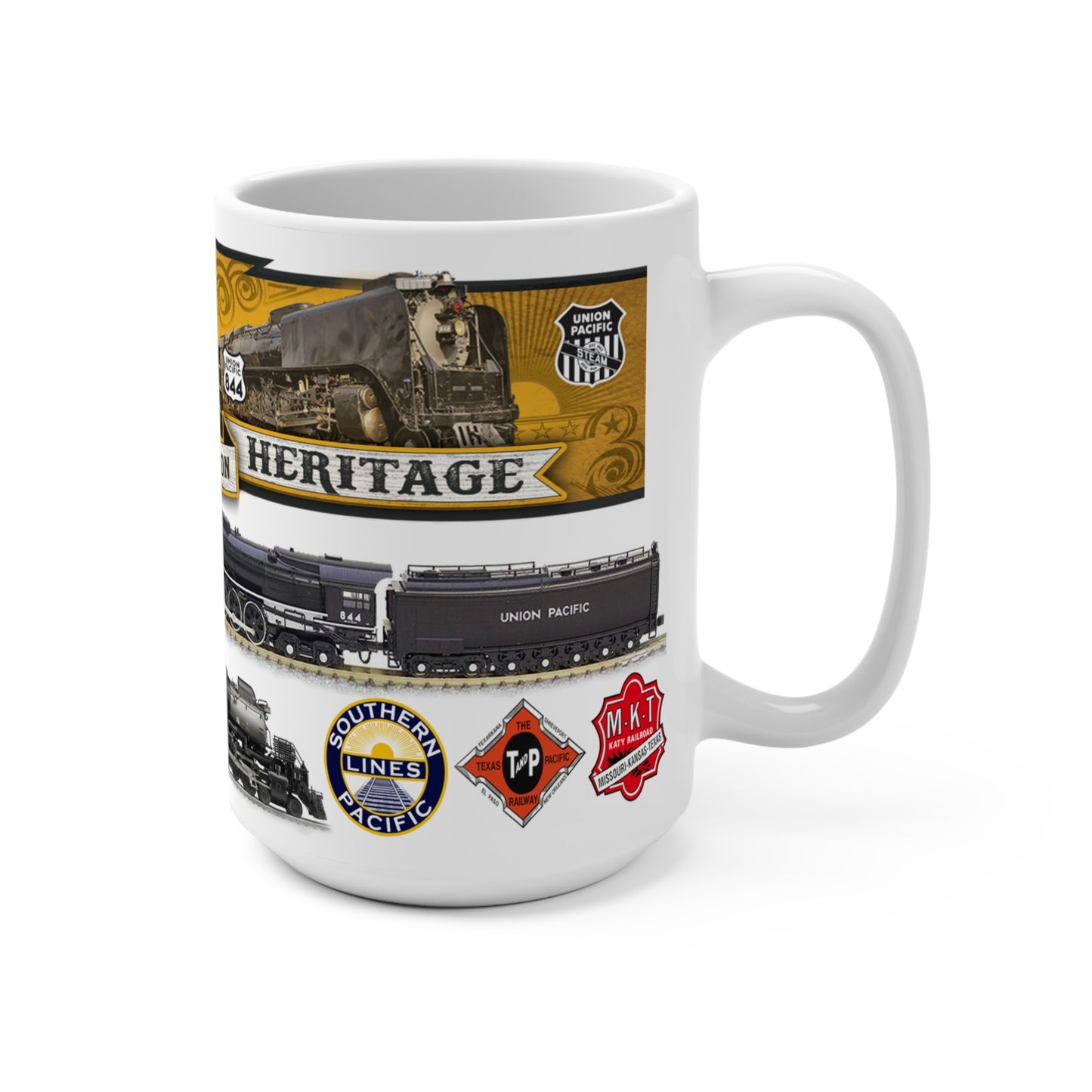 Union Pacific Big Boy 414 And 844 Railroad Coffee 15 Oz Mug Collection, Train Lover Gift, Railroad Enthusiast Cup, Vintage Steam Locomotive