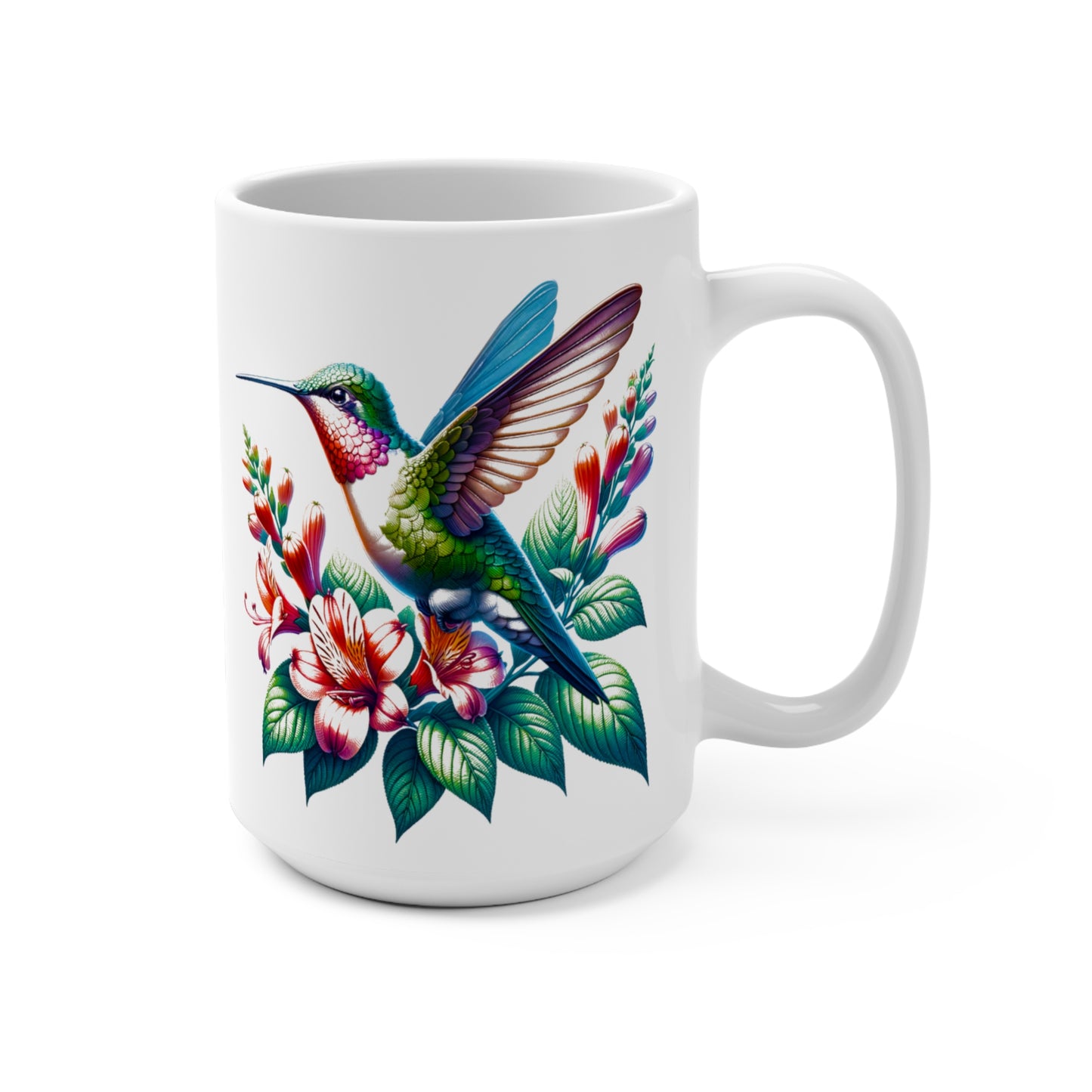 Hummingbird Flower Beautiful 15 oz Ceramic Coffee Tea Mug Wild Life