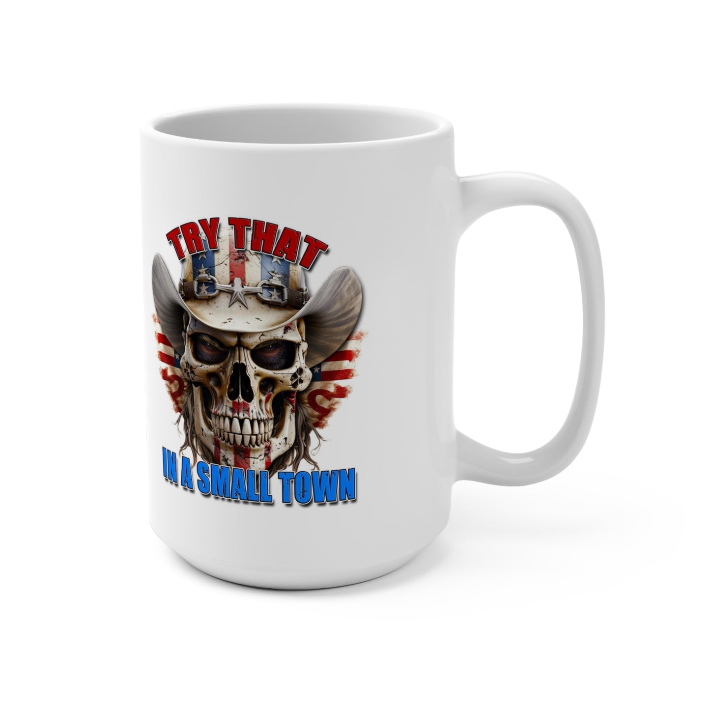 Skull American Flag Patriotic Mug 15oz