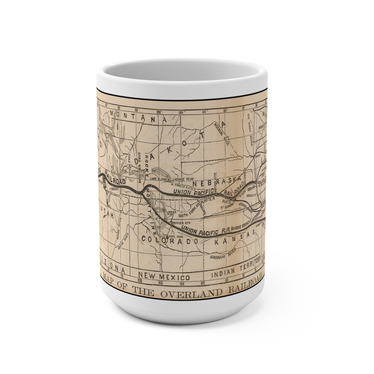 Map Of The Overland Railroad Coffee Mug 15oz