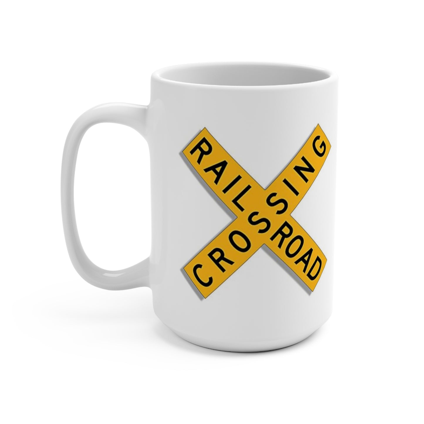 Railroad Crossing Train Coffee Cup Mug 15 OZ