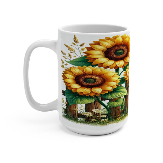 Sunflower Fence Coffee Mug