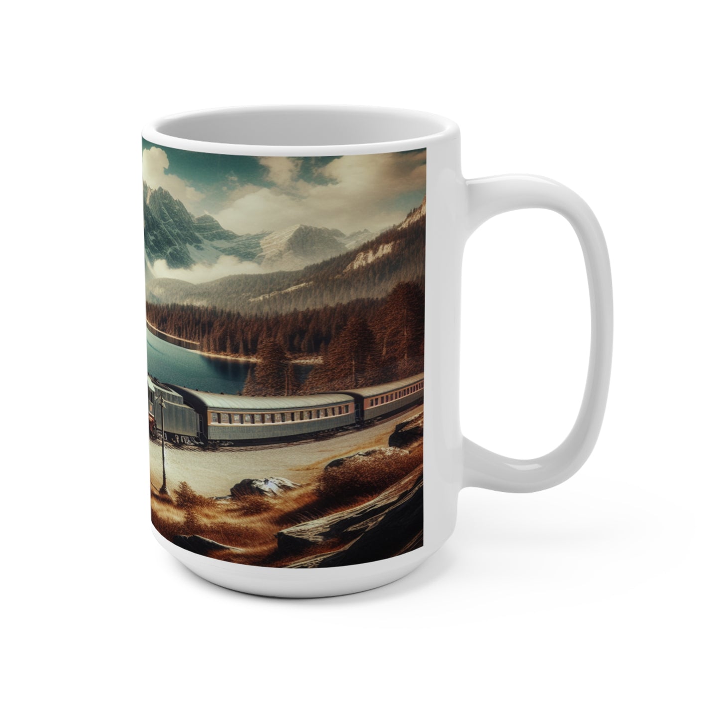 Backcountry Steam Engine Railroad Coffee Mugs 15 OZ