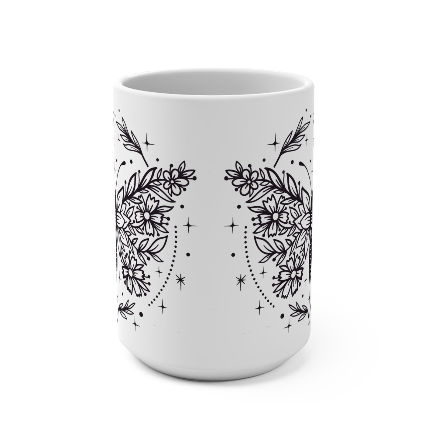 Delicate Wings: Boho Butterfly Coffee Mug – 15oz