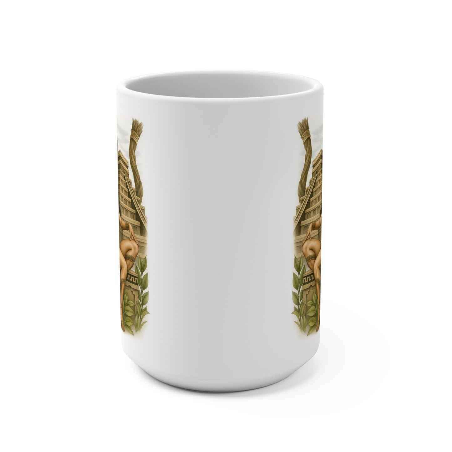 Aztec Warrior Goddess 15 oz Coffee Mug – Mesoamerican Temple Art Coffee Cup