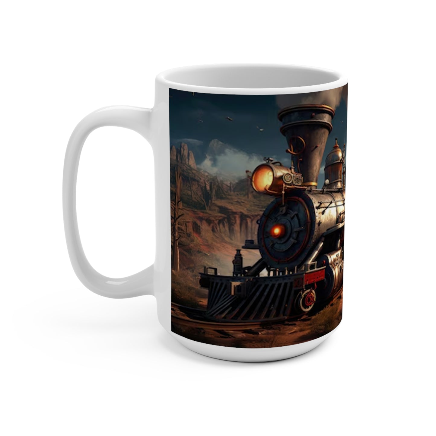 Old Steam Engine Train Desert Mug 15oz