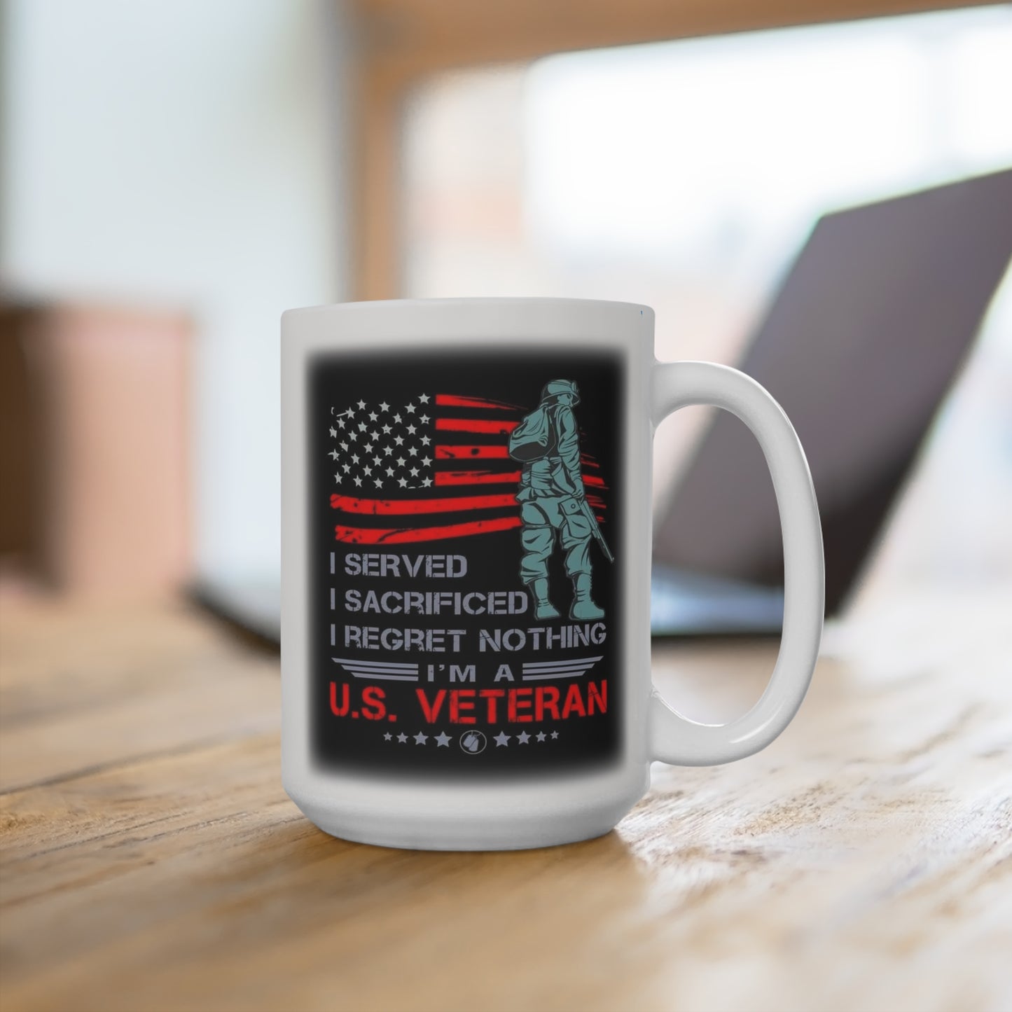 Patriotic U S Veteran Mug Cup 15oz