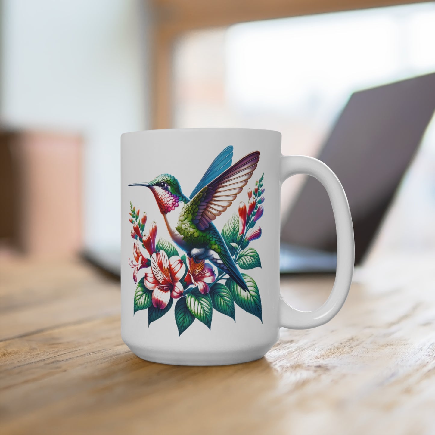 Hummingbird Flower Beautiful 15 oz Ceramic Coffee Tea Mug Wild Life