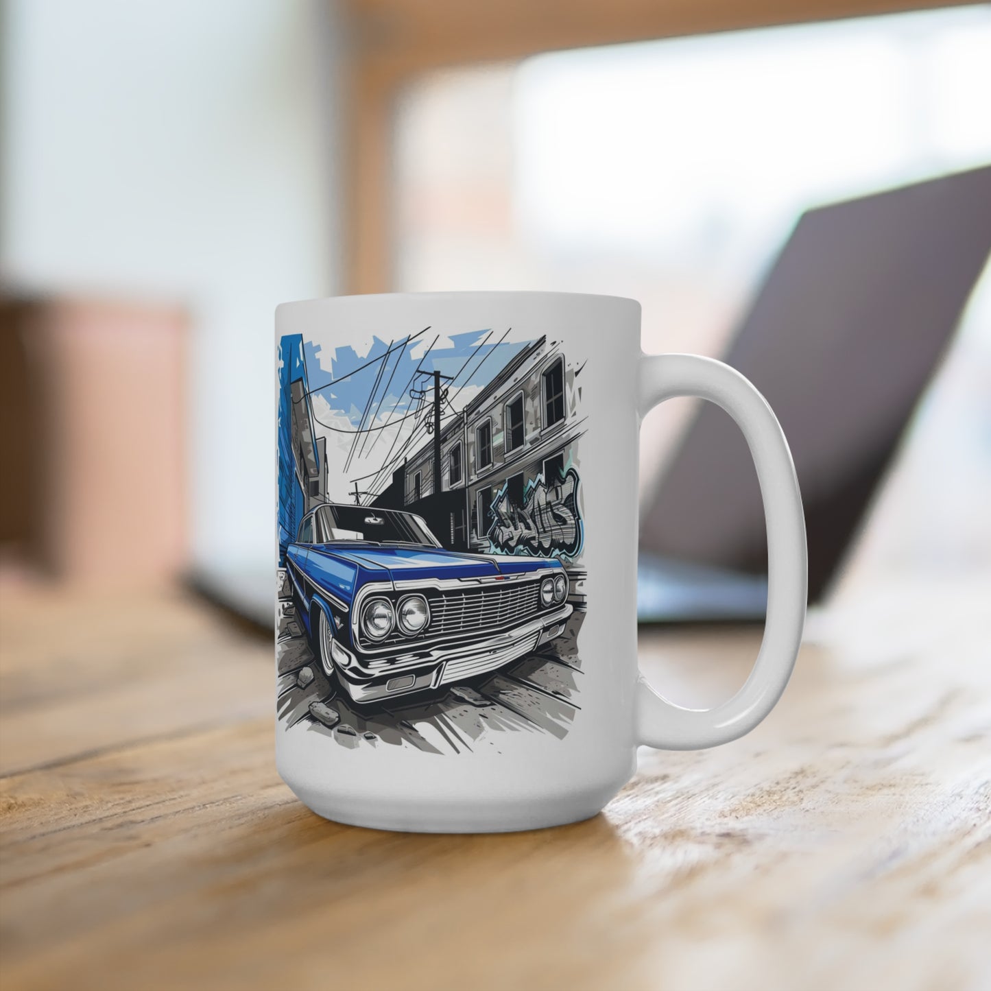 Vintage Classic 1964 Impala Lowrider Coffee Mug 15oz - Retro Car Enthusiast Gift, Chevy Lover Present, Custom Automobile Tea Cup, Hot Rod