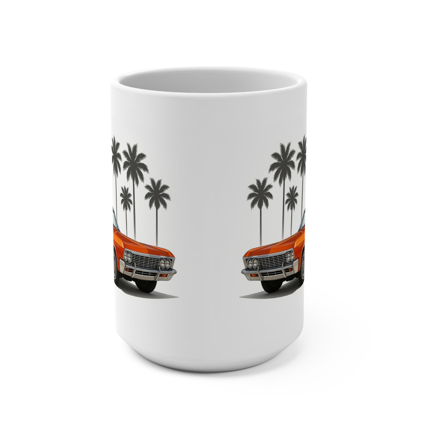 1960s Chevrolet Lowrider 15 oz Coffee Mug – Orange Classic Car West Coast Cruiser Cup