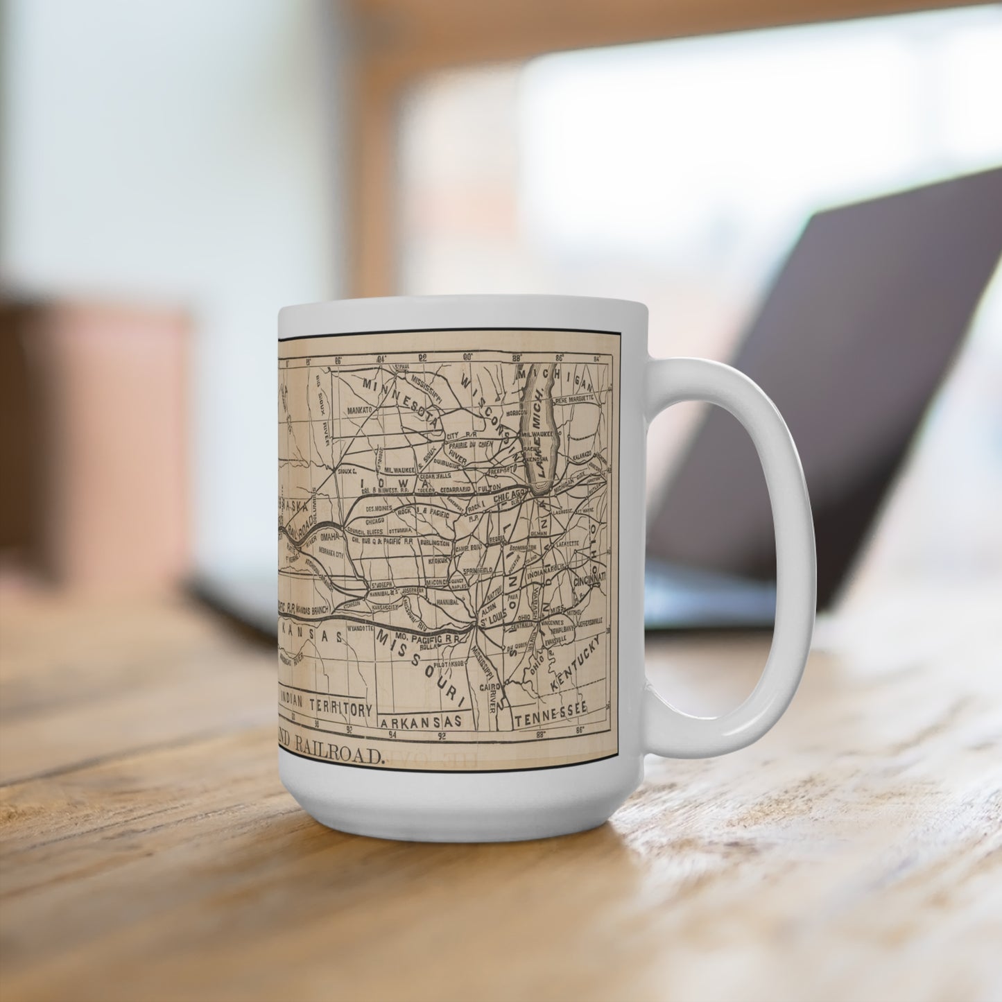 Map Of The Overland Railroad Coffee Mug 15oz