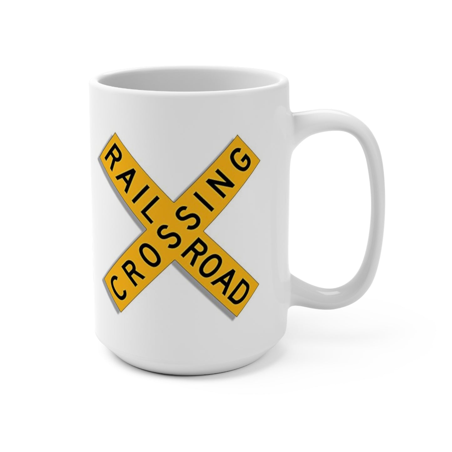 Railroad Crossing Train Coffee Cup Mug 15 OZ