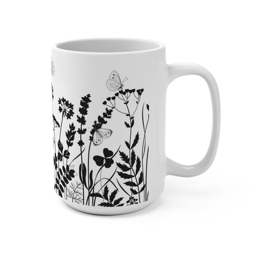 Wildflowers and Butterflies Blooming - Coffee Mug 