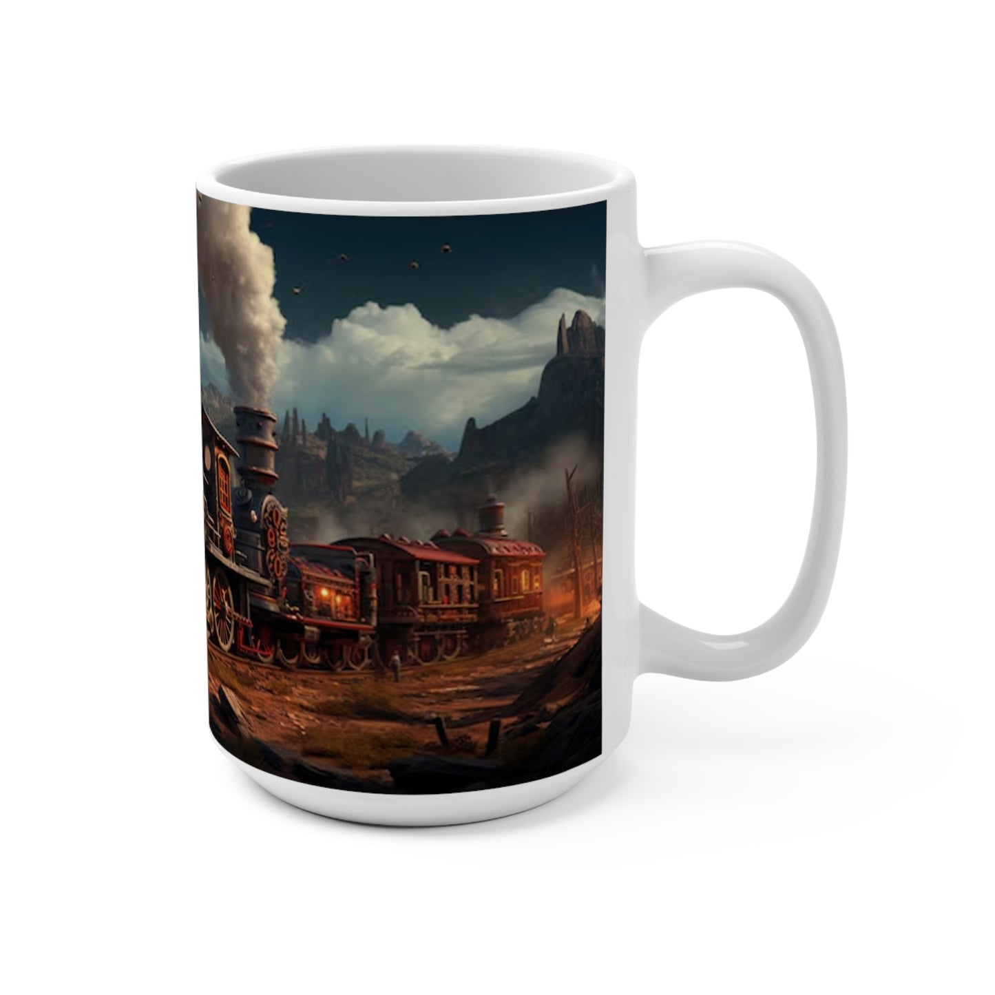 Old Steam Engine Train Desert Mug 15oz