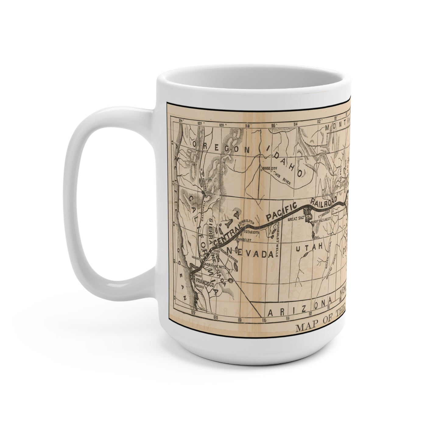 Map Of The Overland Railroad Coffee Mug 15oz