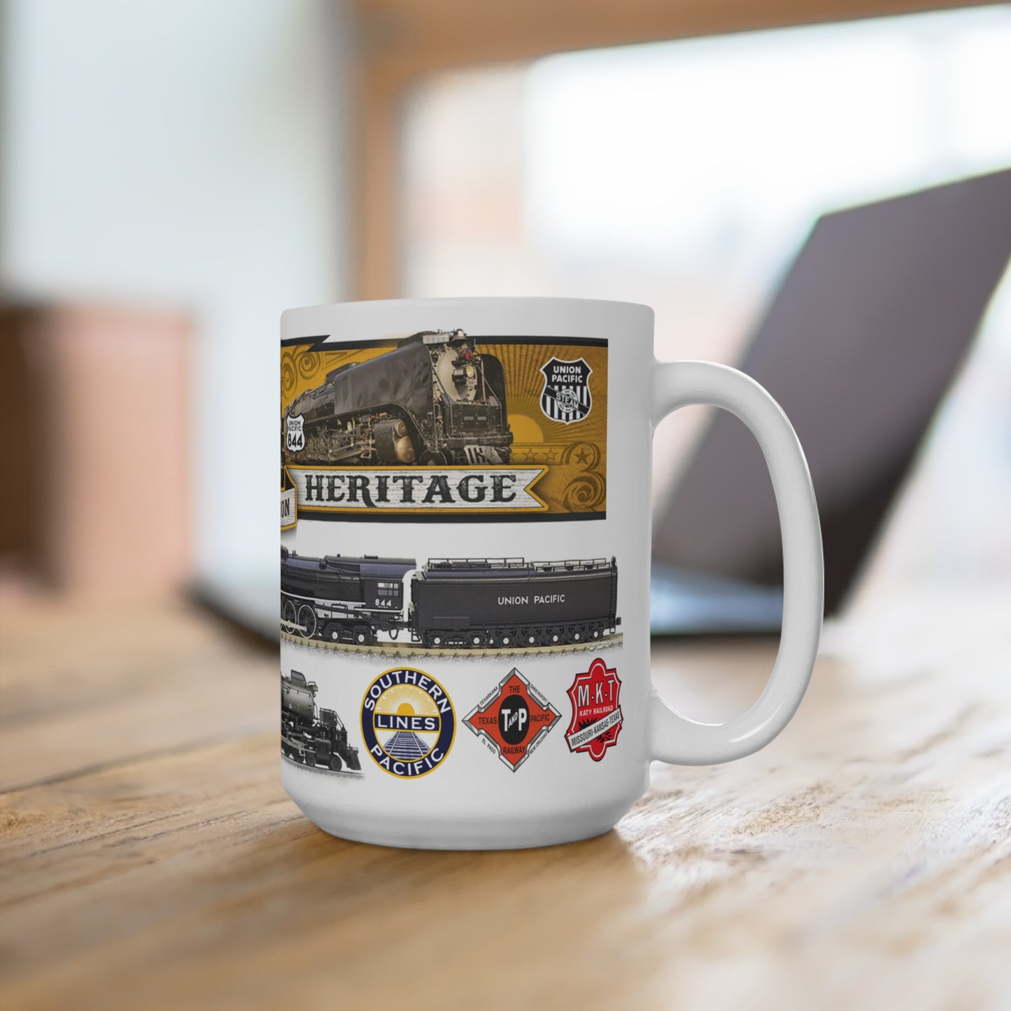 Union Pacific Big Boy 414 And 844 Railroad Coffee 15 Oz Mug Collection, Train Lover Gift, Railroad Enthusiast Cup, Vintage Steam Locomotive