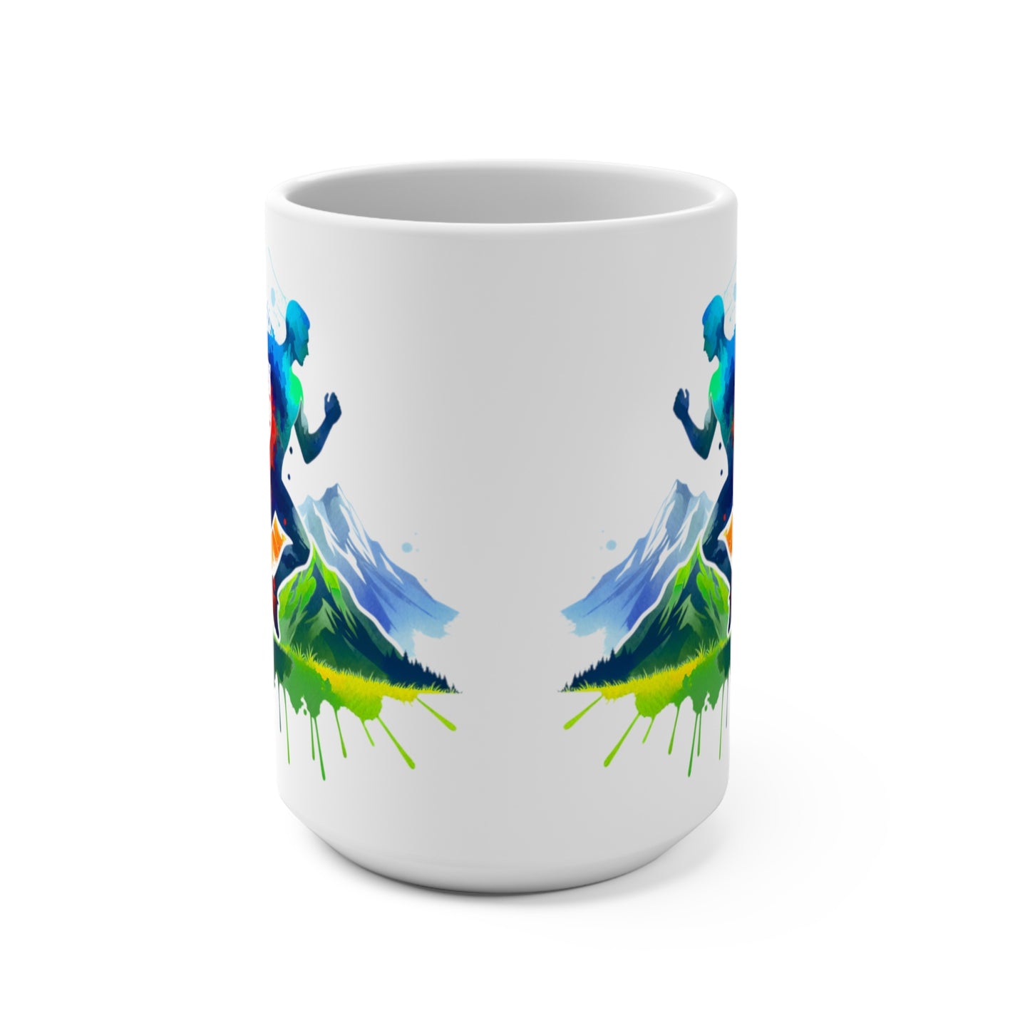 Runner Coffee Mug 15oz White - Runner Running Marathon Trail Running