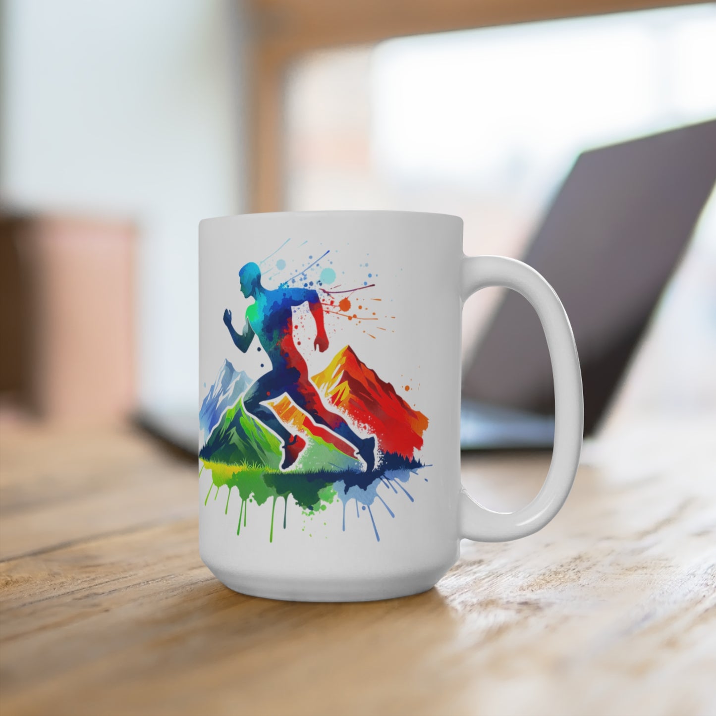 Runner Coffee Mug 15oz White - Runner Running Marathon Trail Running