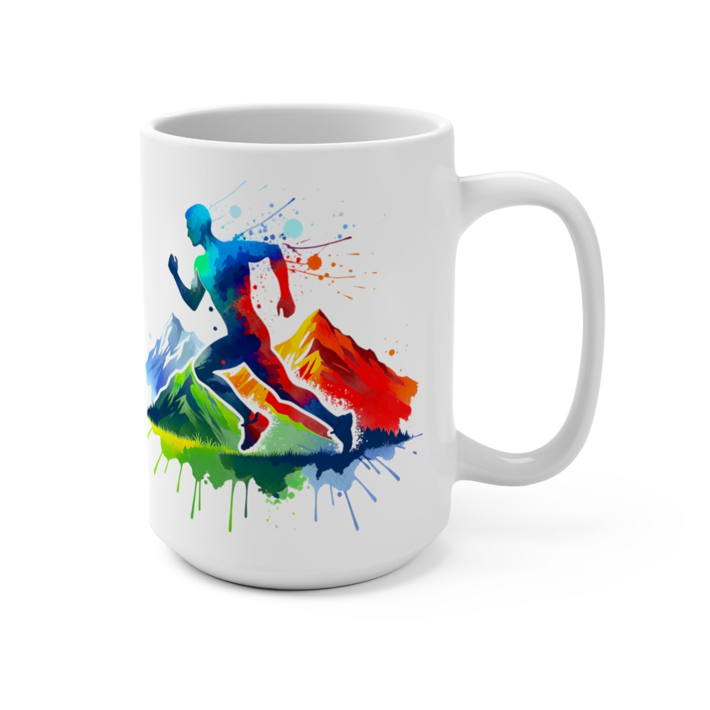 Runner Coffee Mug 15oz White - Runner Running Marathon Trail Running