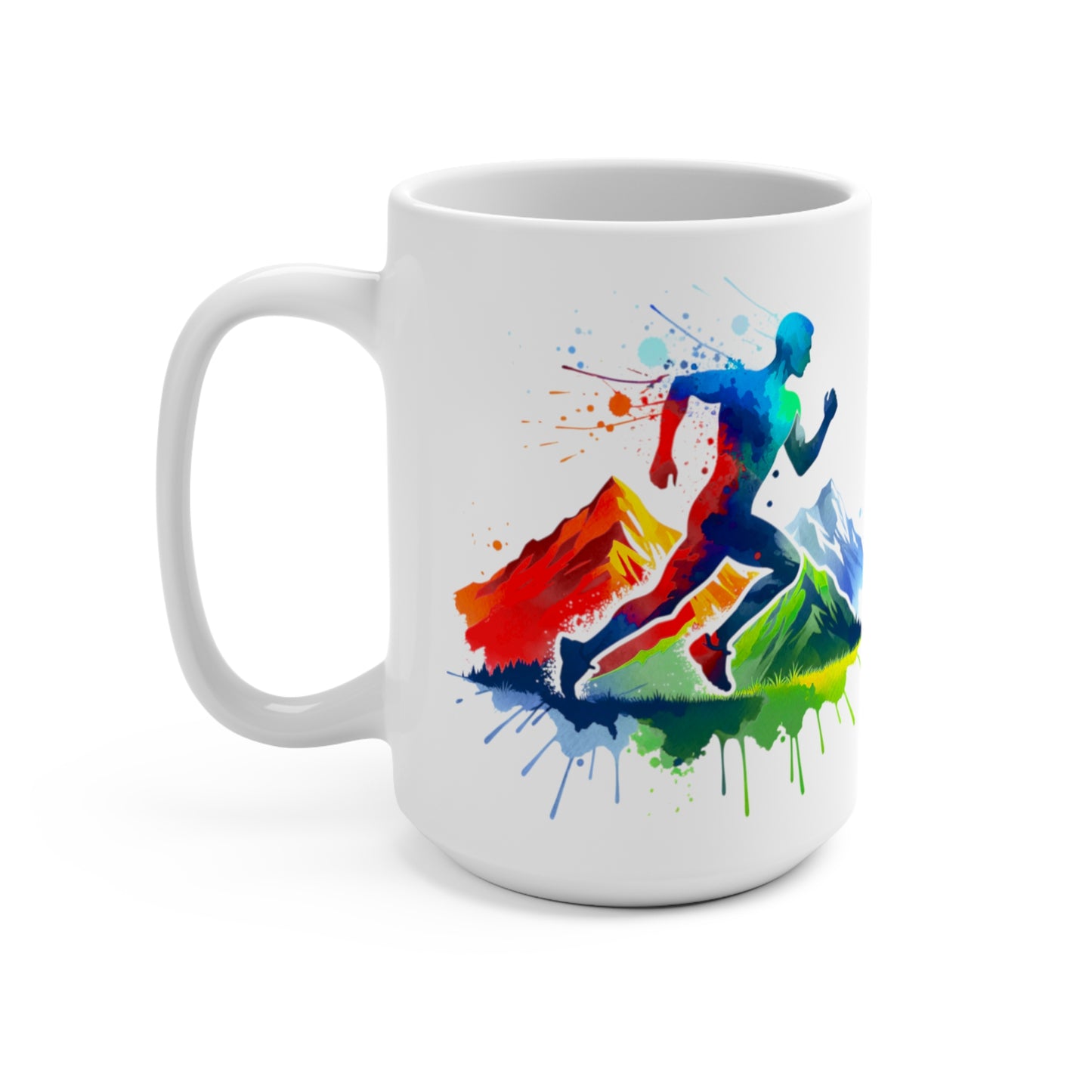 Runner Coffee Mug 15oz White - Runner Running Marathon Trail Running