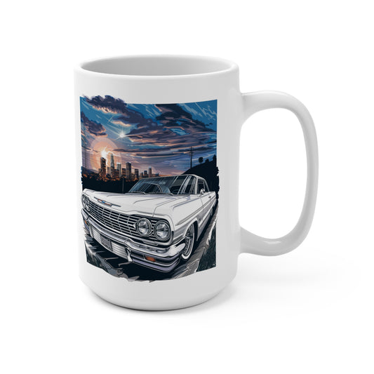 Classic Lowrider Coffee Mug, Vintage Car Lover Gift, 15oz Ceramic Cup, Retro Car Enthusiast Present, Father's Day Gift, Birthday Gift for