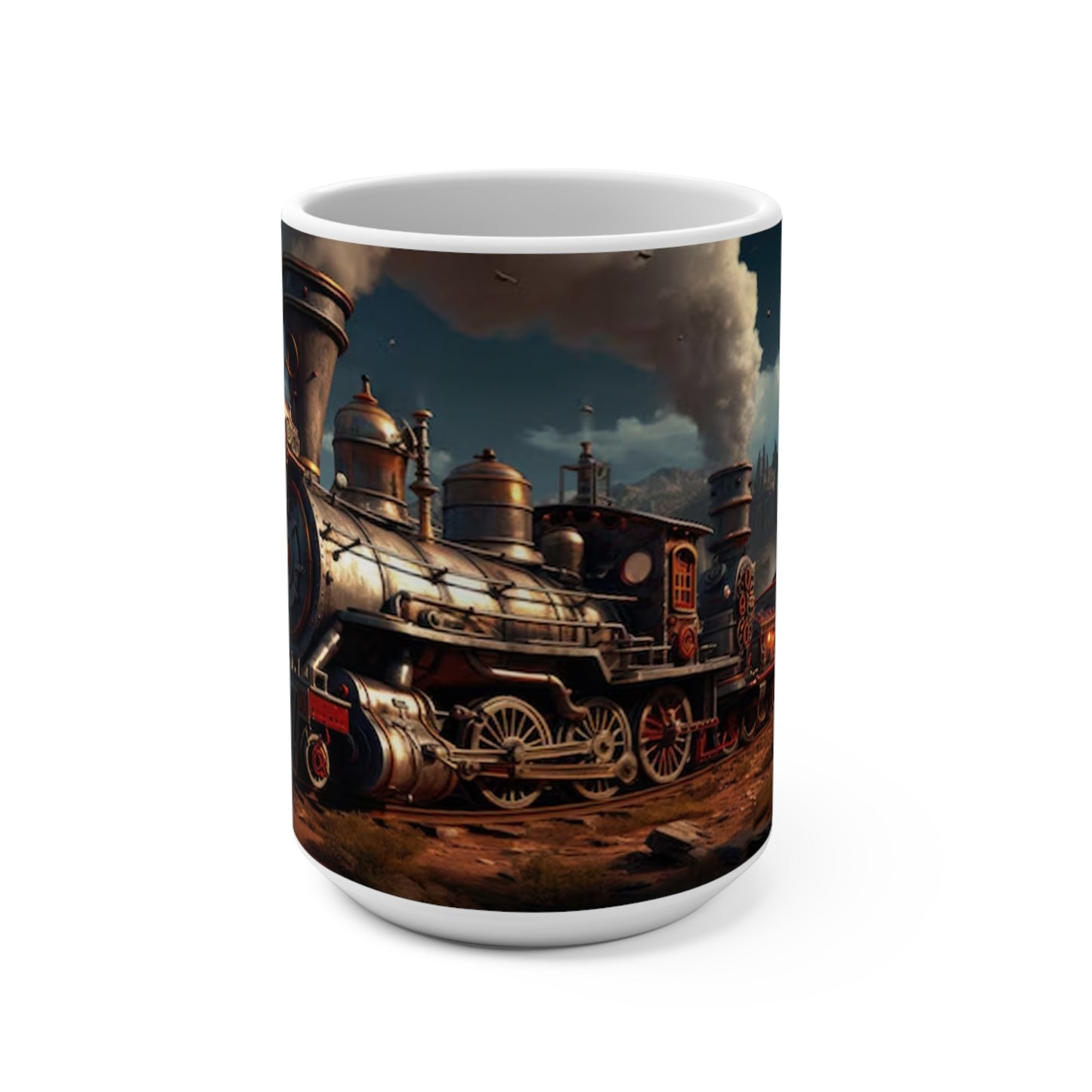 Old Steam Engine Train Desert Mug 15oz