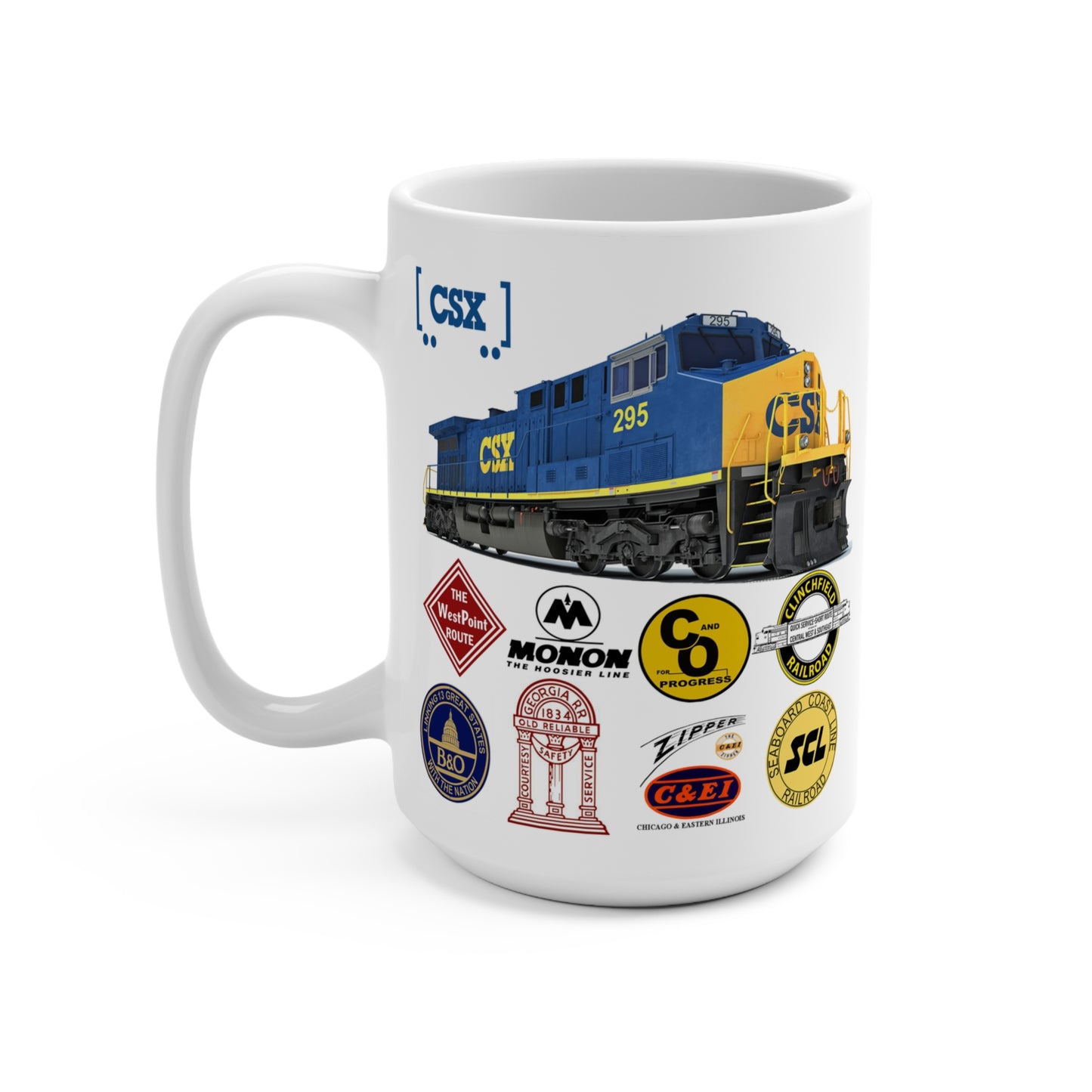 Retro CSX Logos Railroad Coffee 15 oz Mug