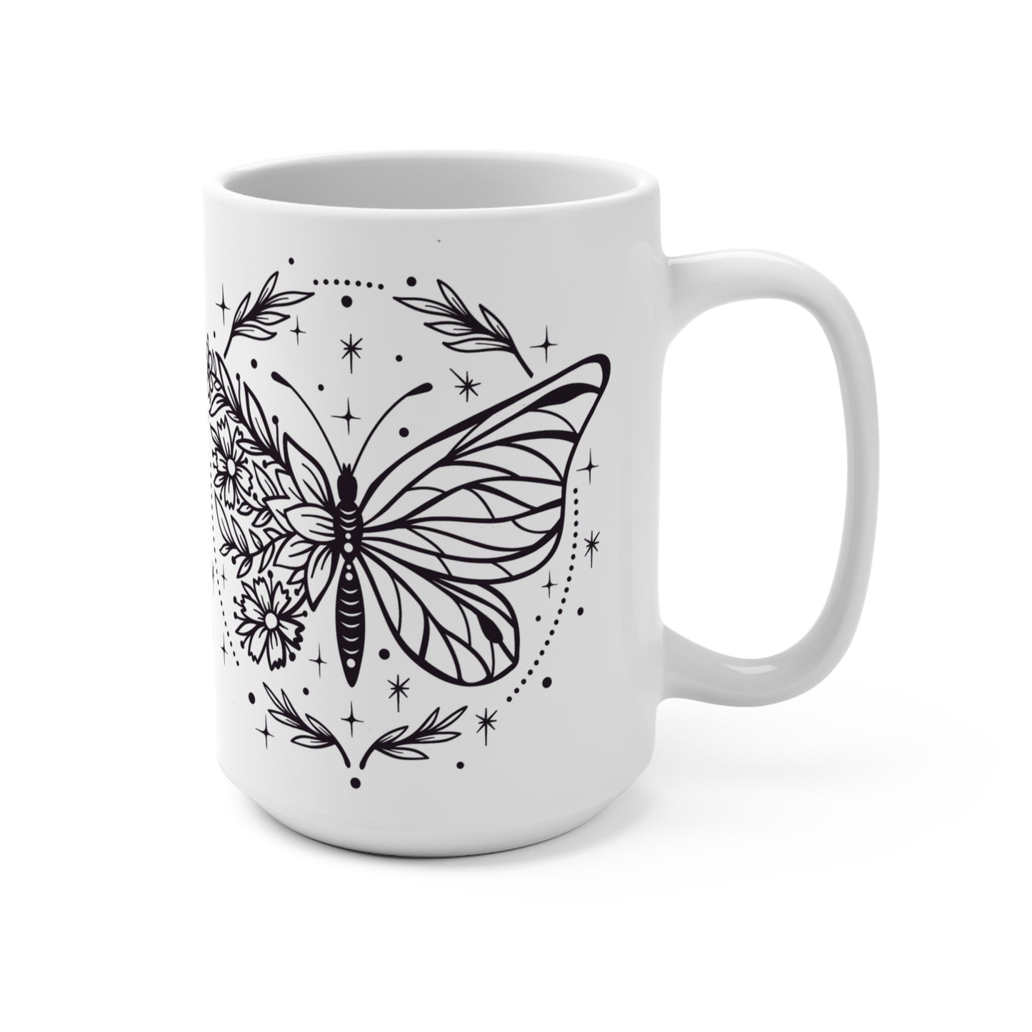 Delicate Wings: Boho Butterfly Coffee Mug