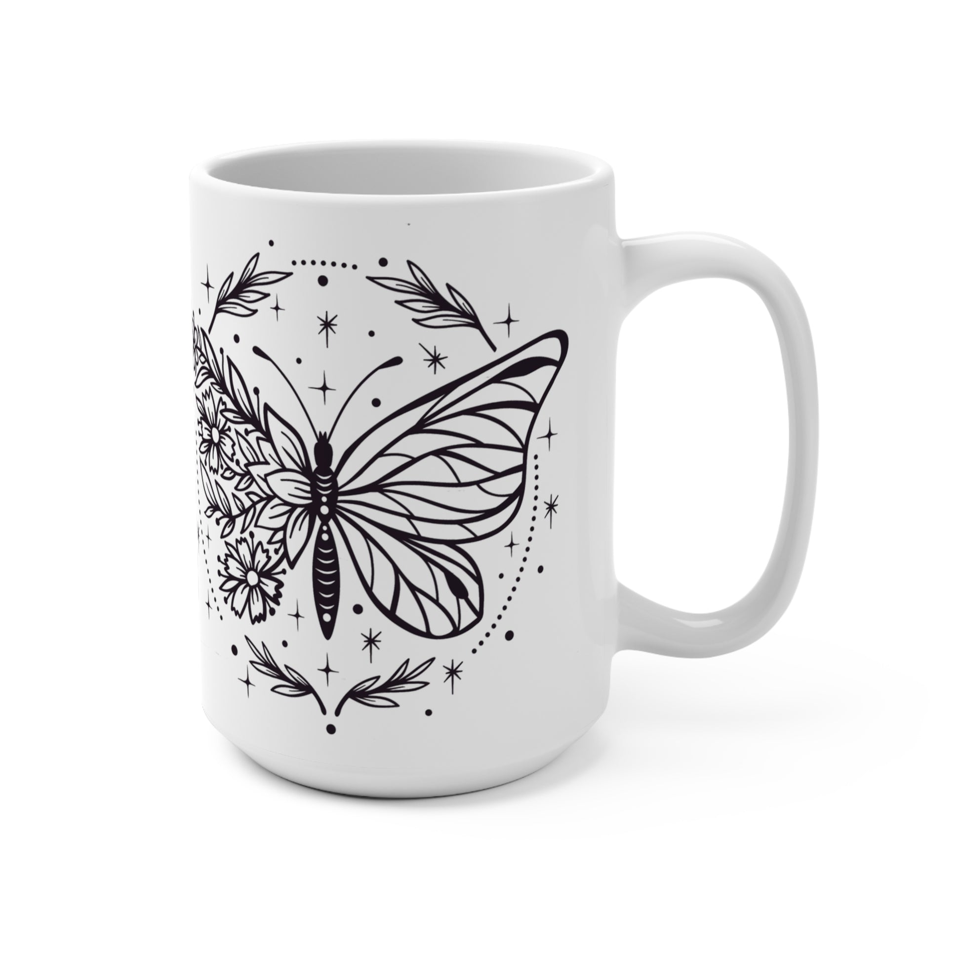 Delicate Wings: Boho Butterfly Coffee Mug