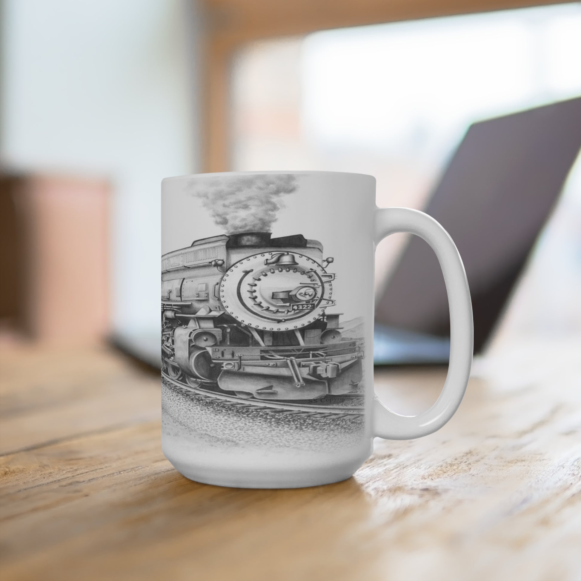 Fuel your day with classic rail power. This 15 oz ceramic railroad coffee mug features a stunning full wrap-around grayscale locomotive illustration—a vintage, …
