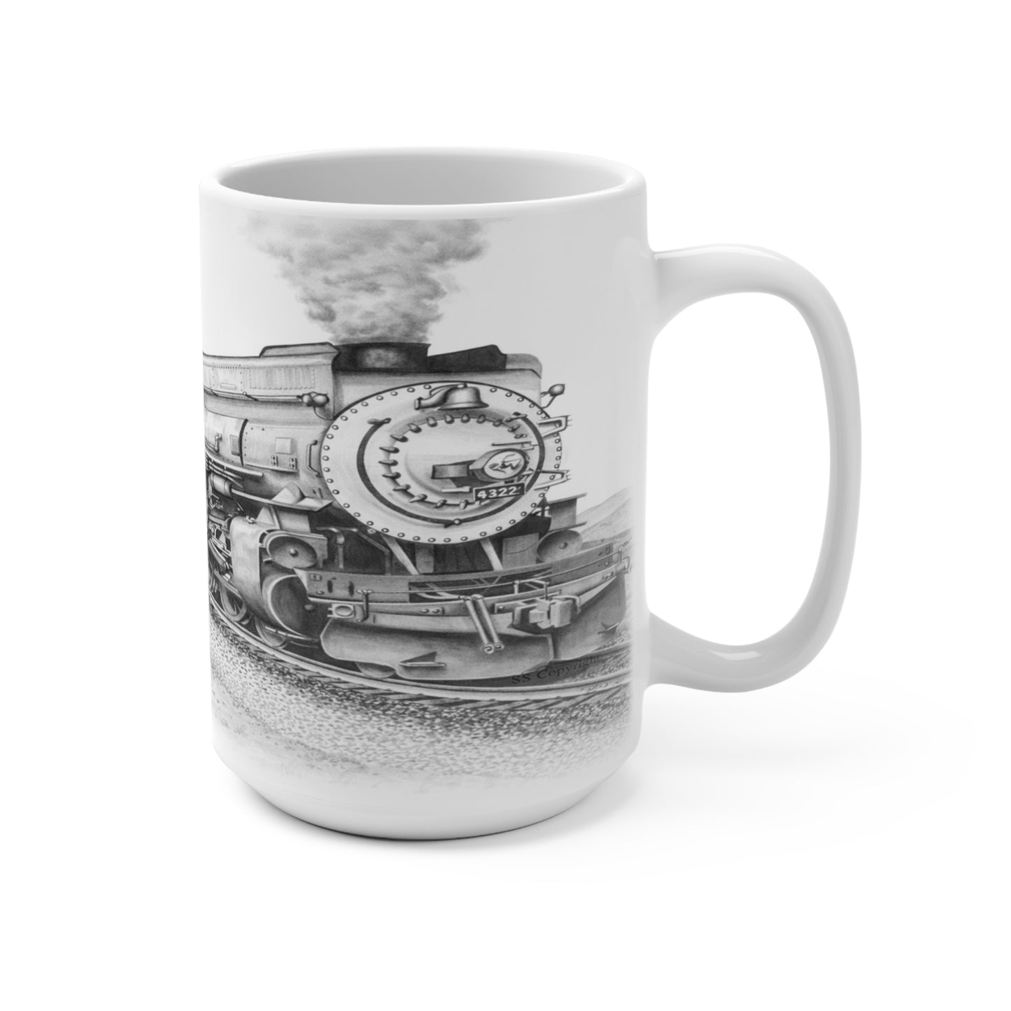 Fuel your day with classic rail power. This 15 oz ceramic railroad coffee mug features a stunning full wrap-around grayscale locomotive illustration—a vintage, …
