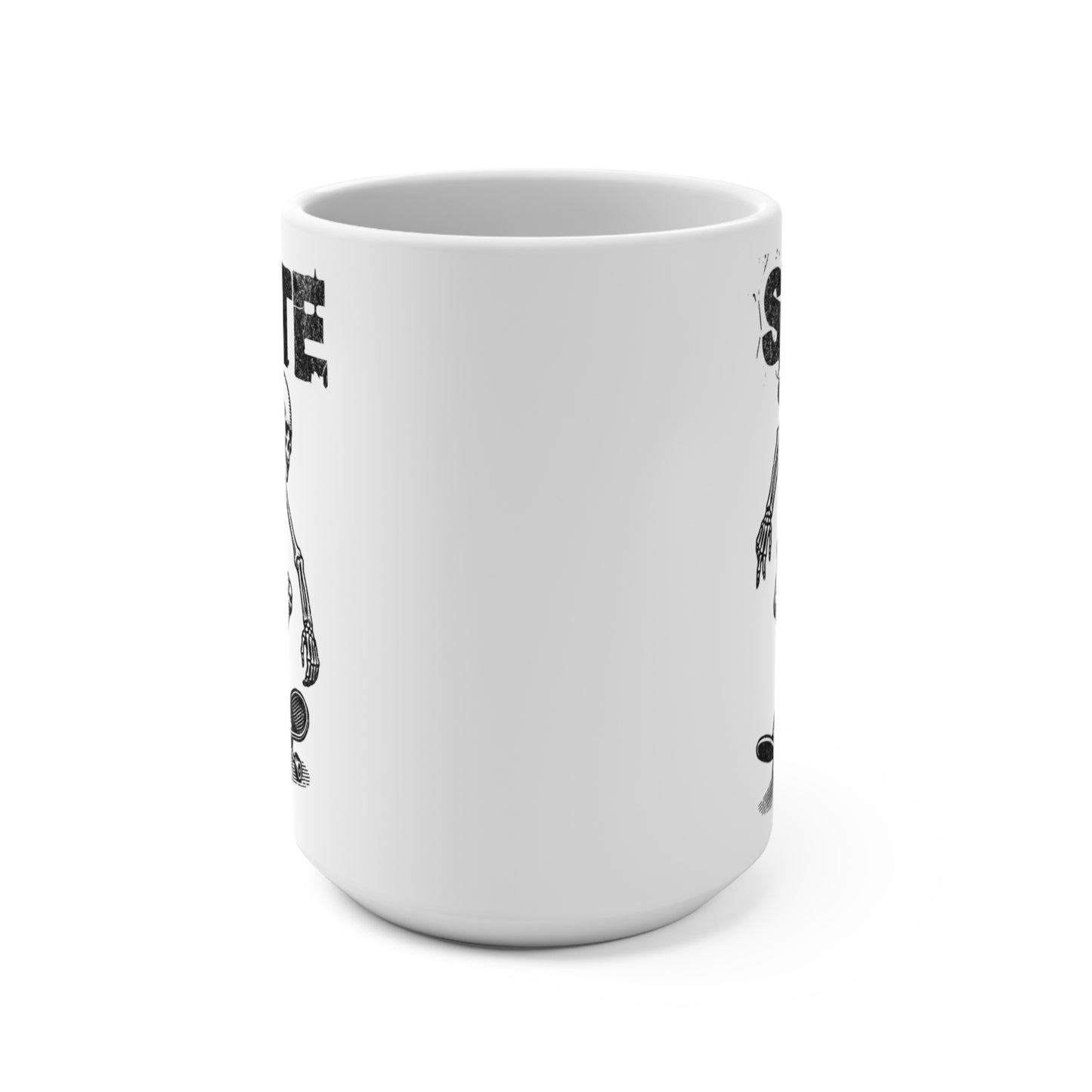 Skeleton skating illustration coffee mug vintage skate design
