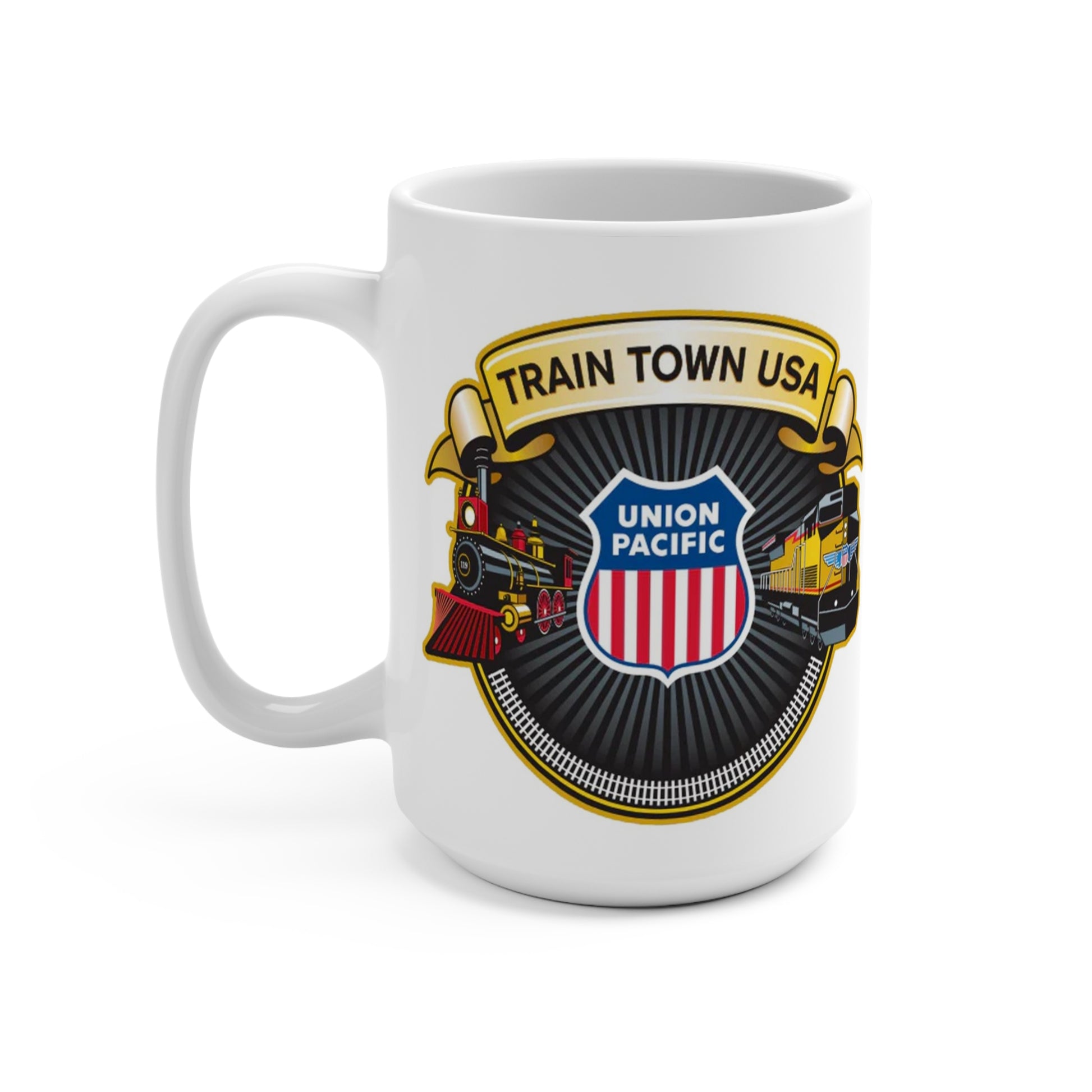 Train Town USA Union Pacific Railroad Coffee Mug – Steam & Diesel Loco –  MugsArtStore