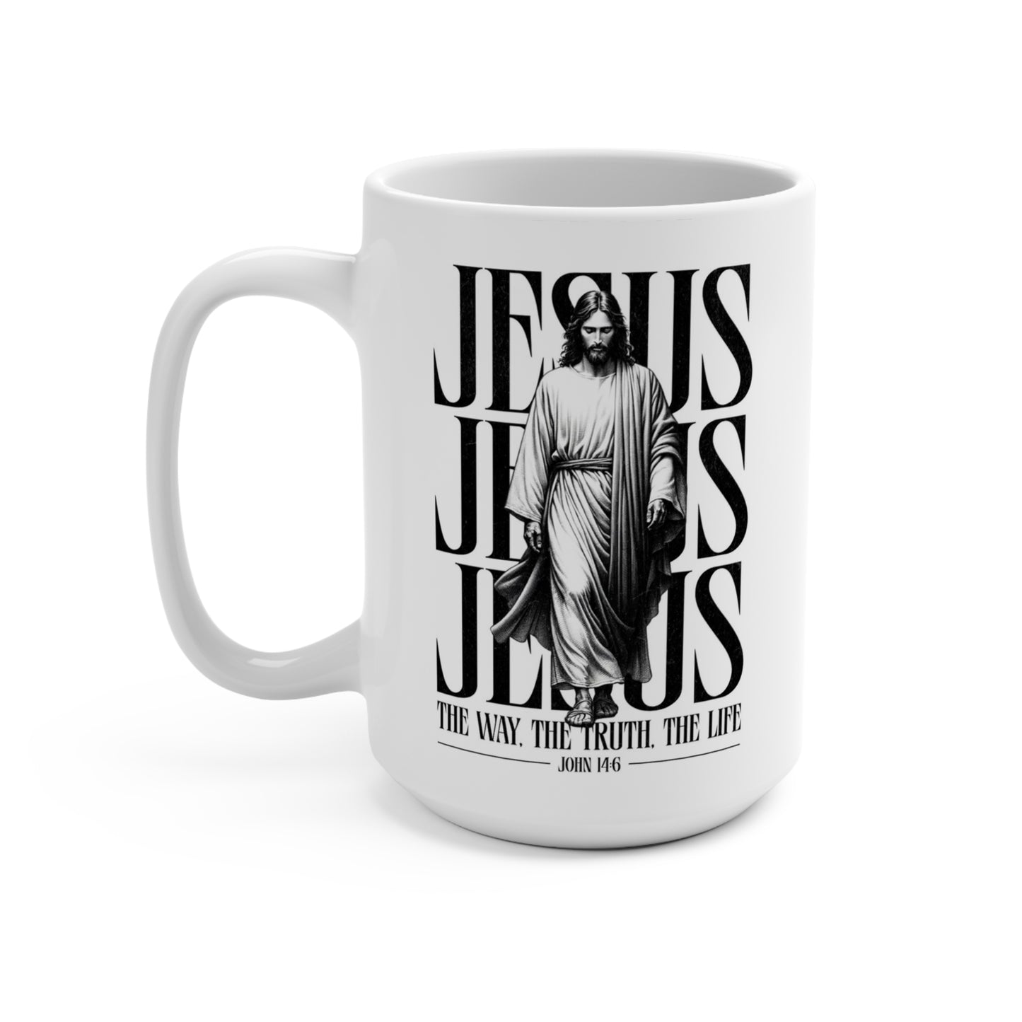 Faith-based Christian coffee cup inspirational scripture design